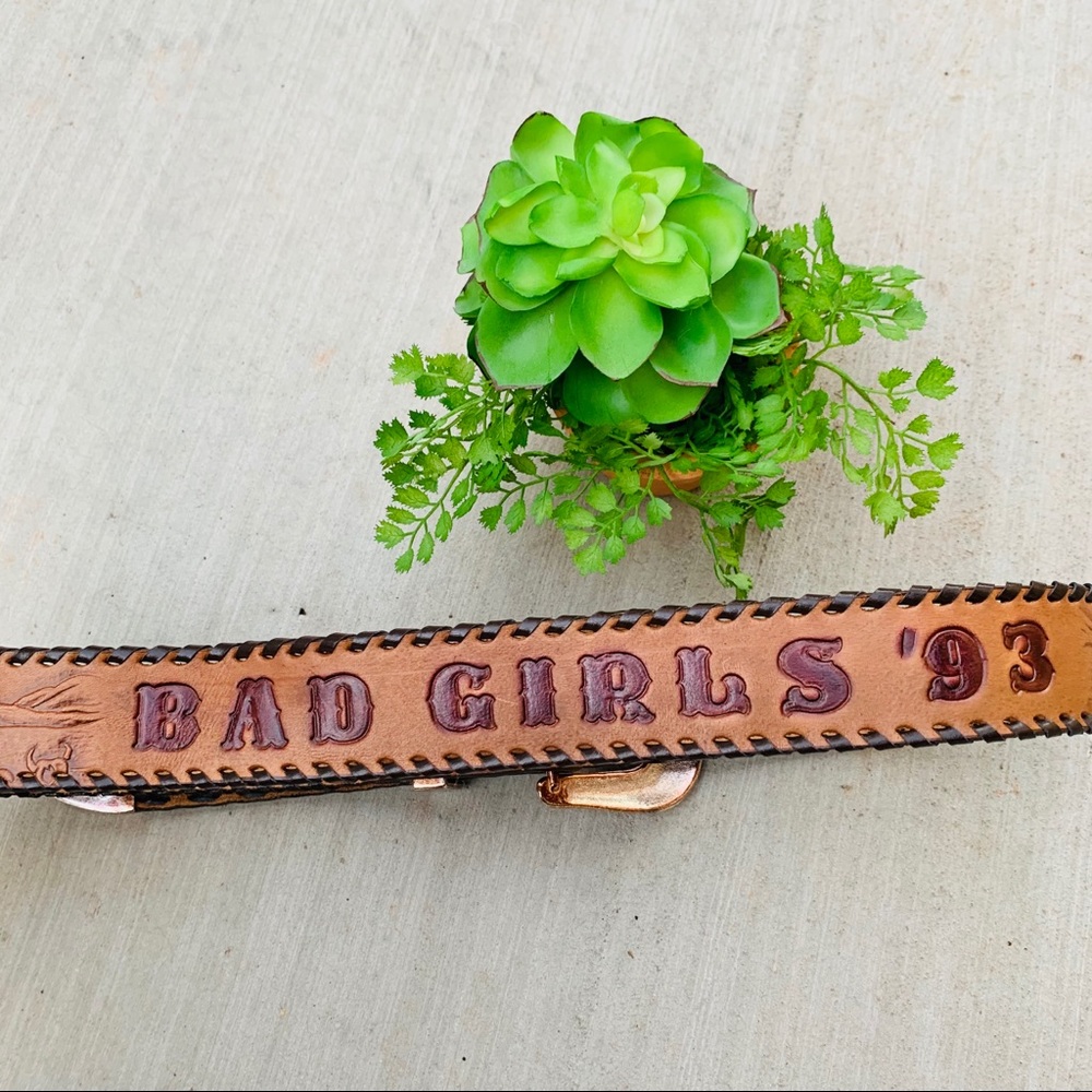 Tooled Leather Belt -“Bad Girls ‘93 - 36